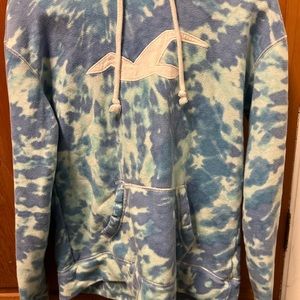 Hollister Women’s blue tye-dye hoodie